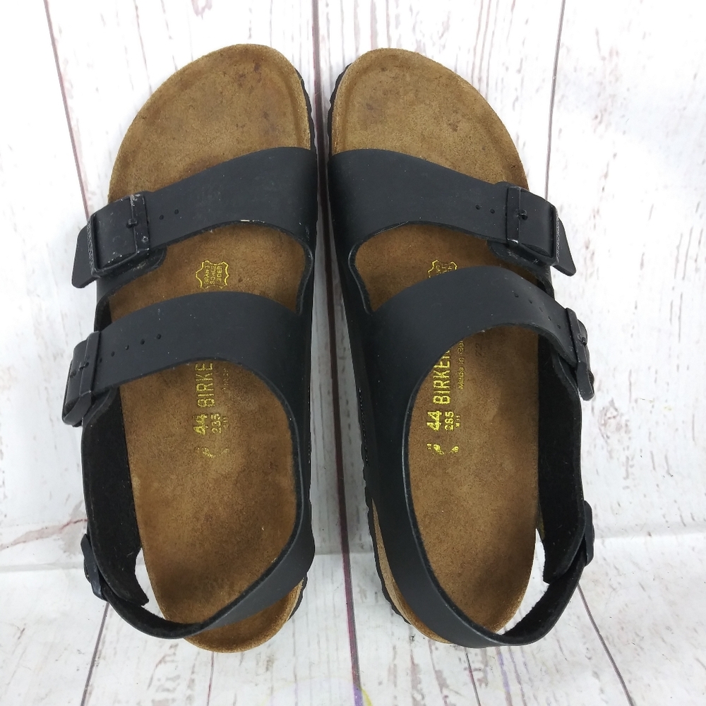 Birkenstock Milano Sandals Shoes Mens 44 Size 11 Brown Leather Slingback 3 Strap - Picture 8 of 13